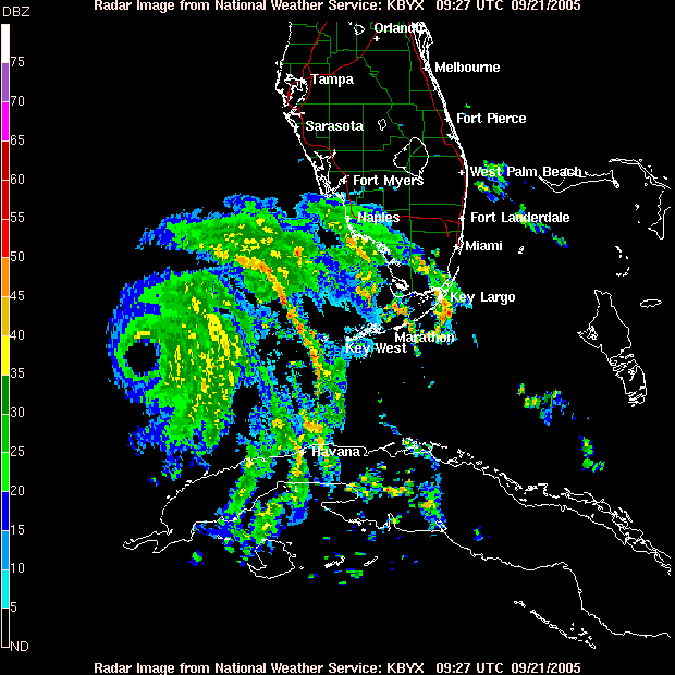 Key West Radar Recording of Rita