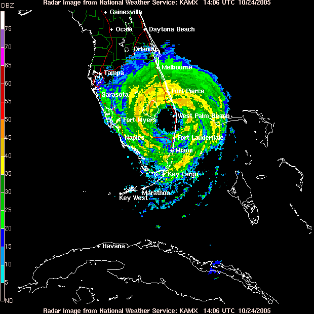 Wilma Florida Approach Radar Animation