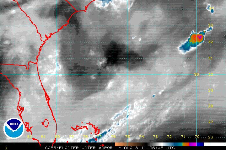 Water Vapor Satellite Floater Recording of Emily (2011) (While Active)