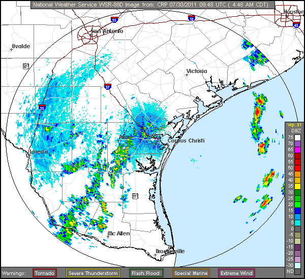 HardCore Weather Level 3 Radar Recording of Don (2011) Approach to South Texas