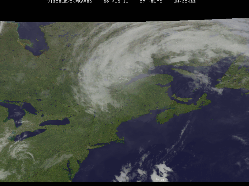 Hurricane Irene (2011) RGB Satellite Recording from University of Wisconsin 
