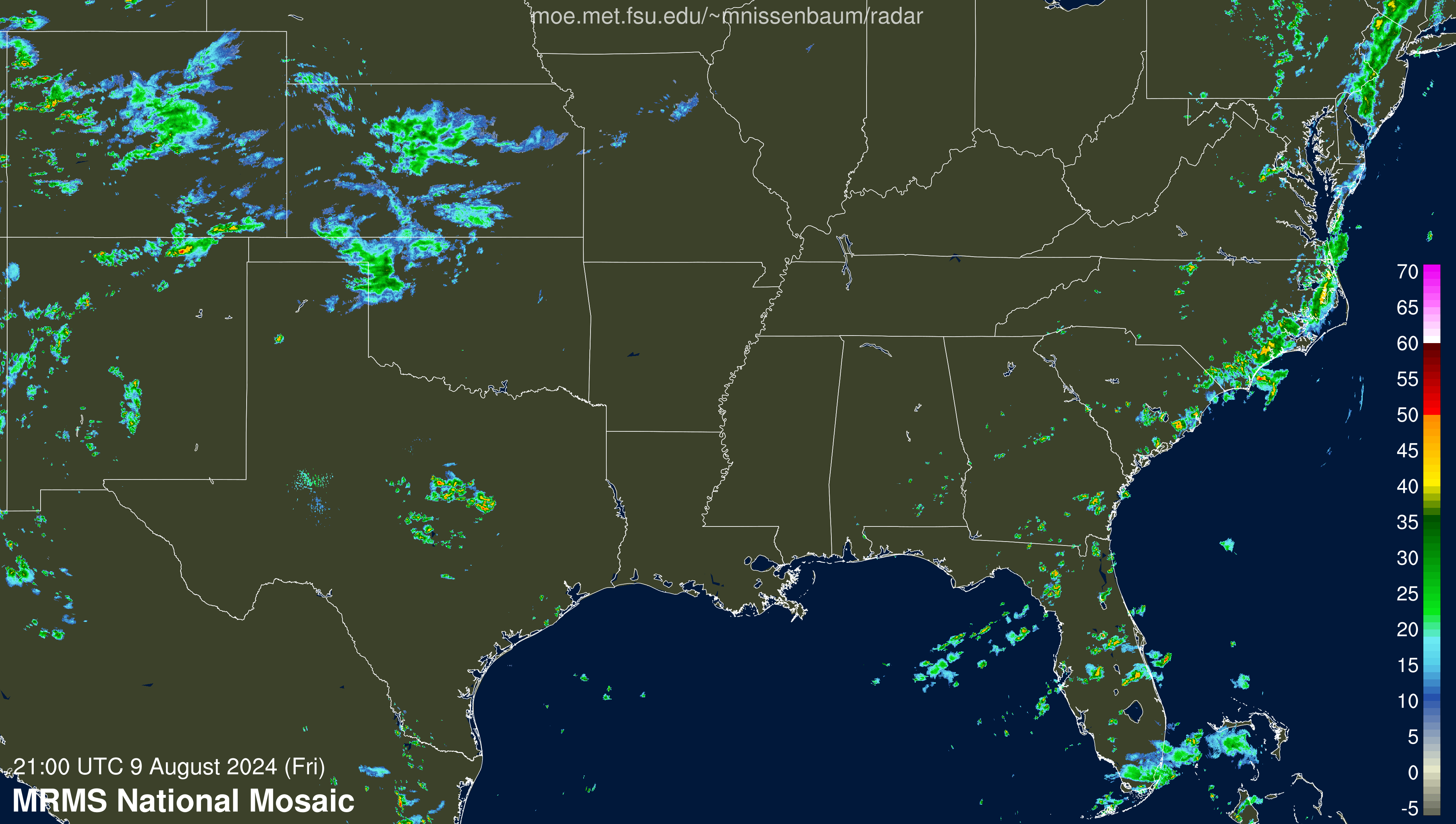 SE Radar Recording of Debby (2024) Approach