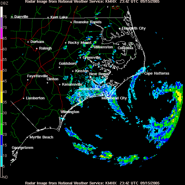 Wilmingon NC Radar - Ophelia (2005)