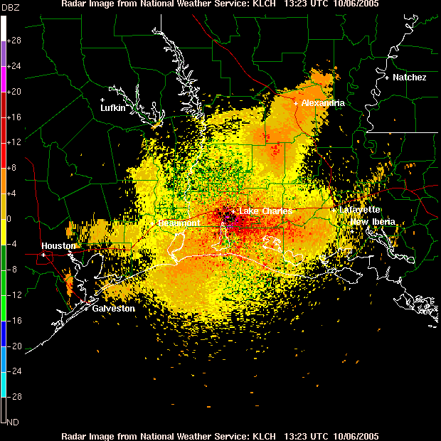 Radar Recording of Hurricane Rita as it nears the Gulf Coast Rita Gulf Approach Radar