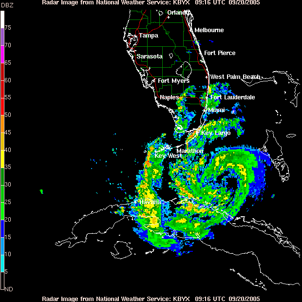 Key West Radar Recording of Rita