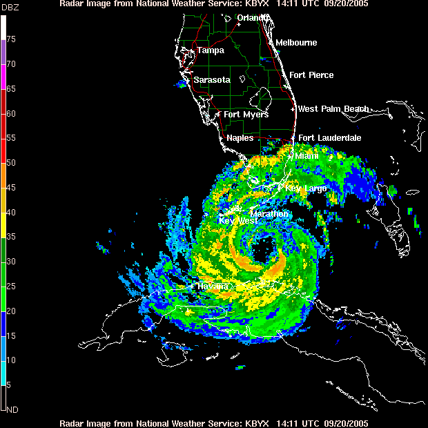 Key West Radar Recording of Rita