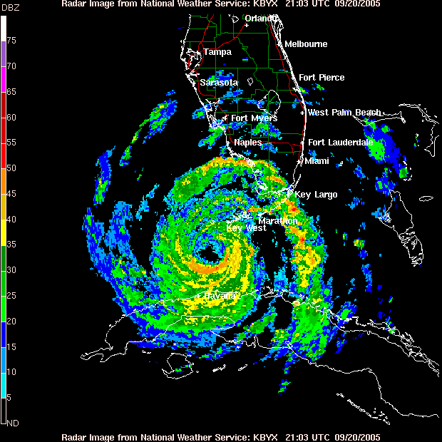 Key West Radar Recording of Rita