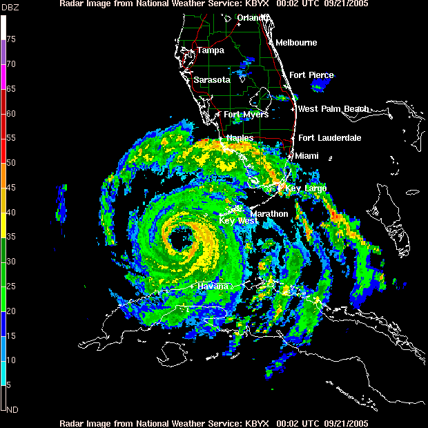 Key West Radar Recording of Rita