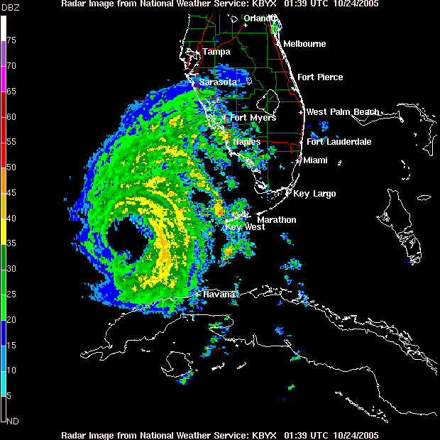 Wilma Florida Approach Radar Animation