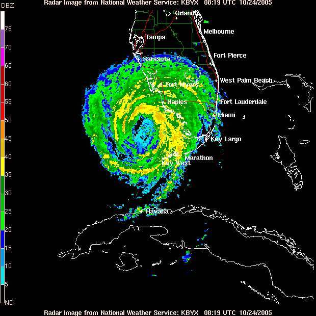 Wilma Florida Approach Radar Animation