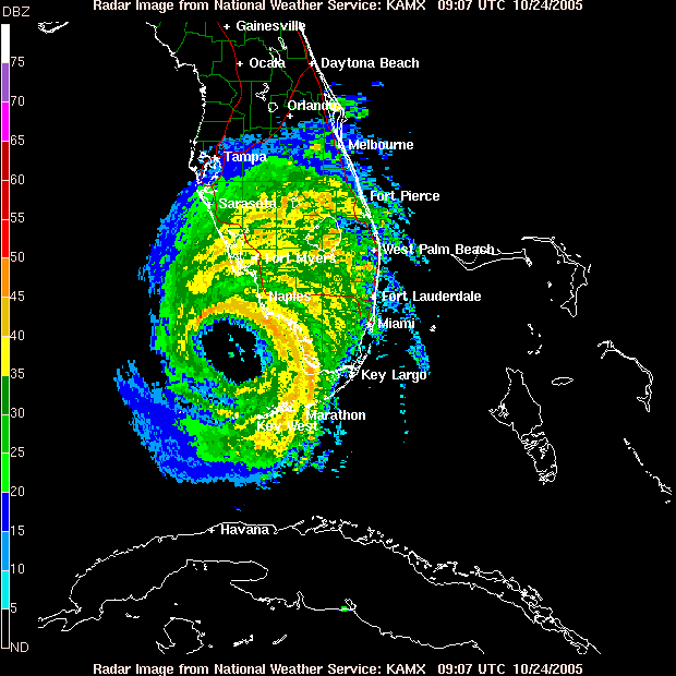 Wilma Florida Approach Radar Animation