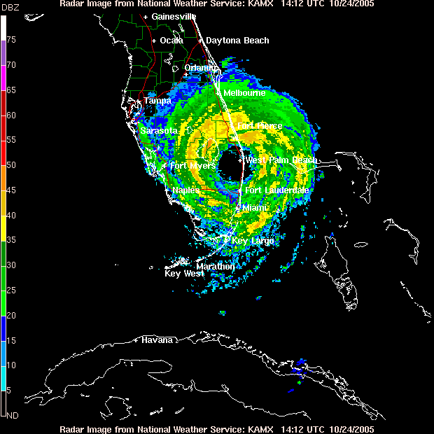 Wilma Florida Approach Radar Animation Wilma Florida Approach Radar Animation