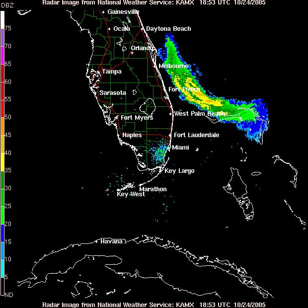 Wilma Florida Approach Radar Animation