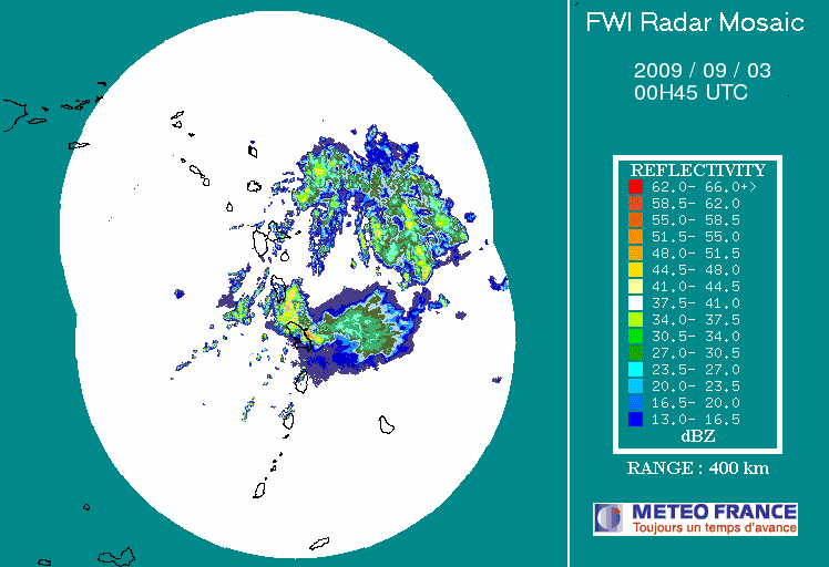 Martinique Radar Animation for Erika Approach