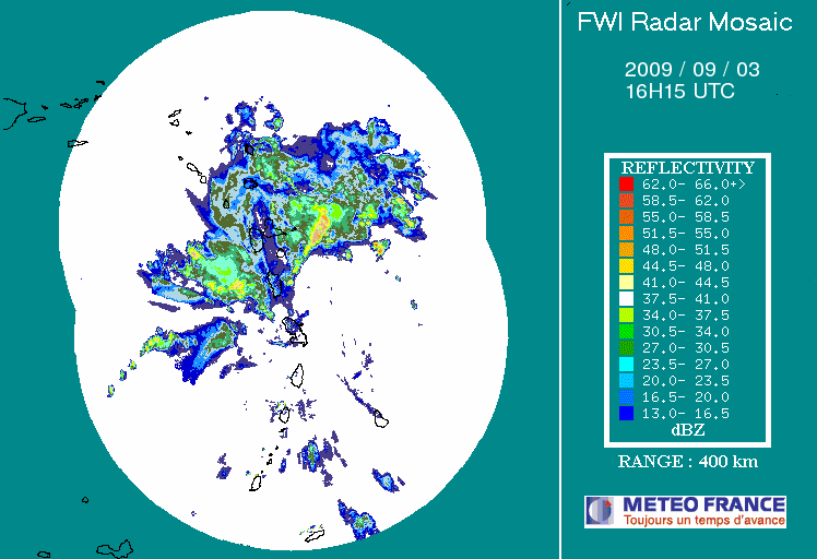Martinique Radar Animation for Erika Approach