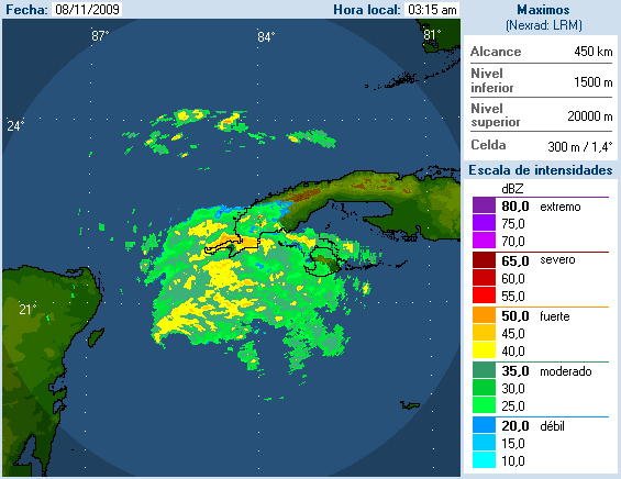 Ida (2009) West Cuban Radar w Cancun Radar