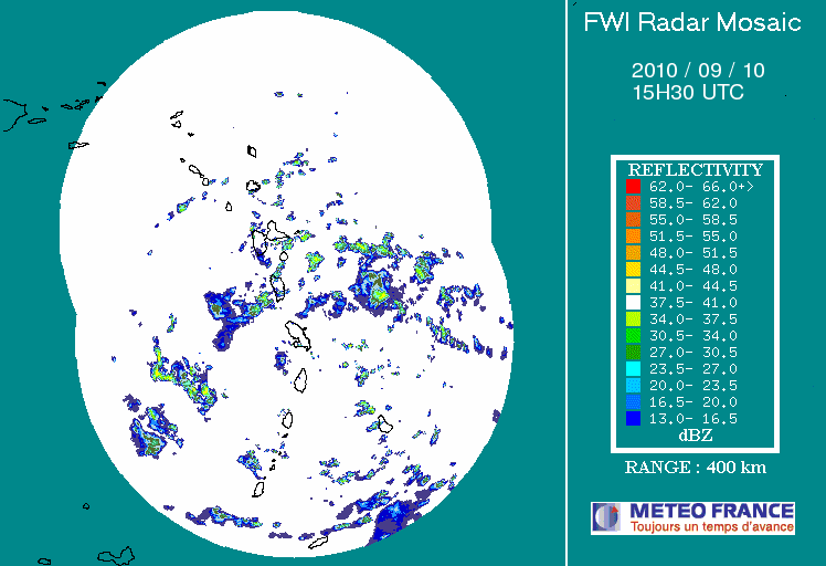 French Antilles Radar Animation for 92L (Sep 2010) Approach