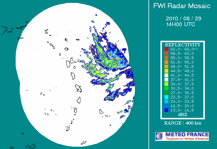 Puero Rico/French Antilles Radar Animation for Earl (2010) Approach