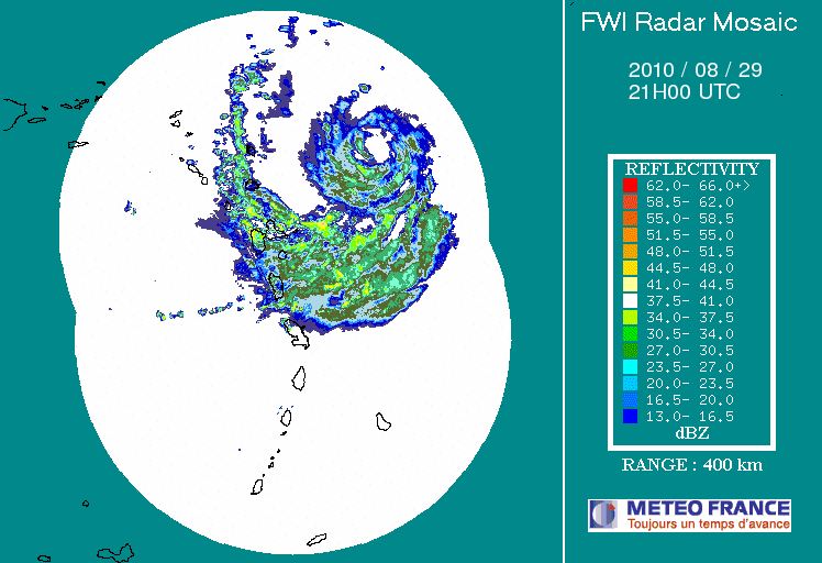 Puero Rico/French Antilles Radar Animation for Earl (2010) Approach