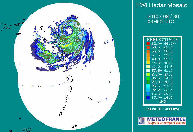 Puero Rico/French Antilles Radar Animation for Earl (2010) Approach