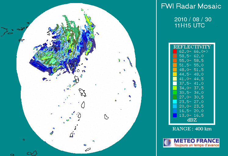 Puero Rico/French Antilles Radar Animation for Earl (2010) Approach