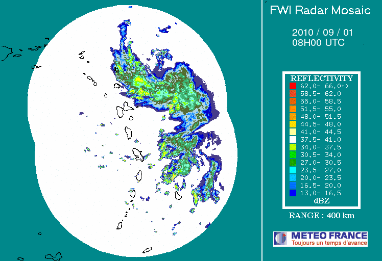 French Antilles Radar Animation for Fiona (2010) Approach