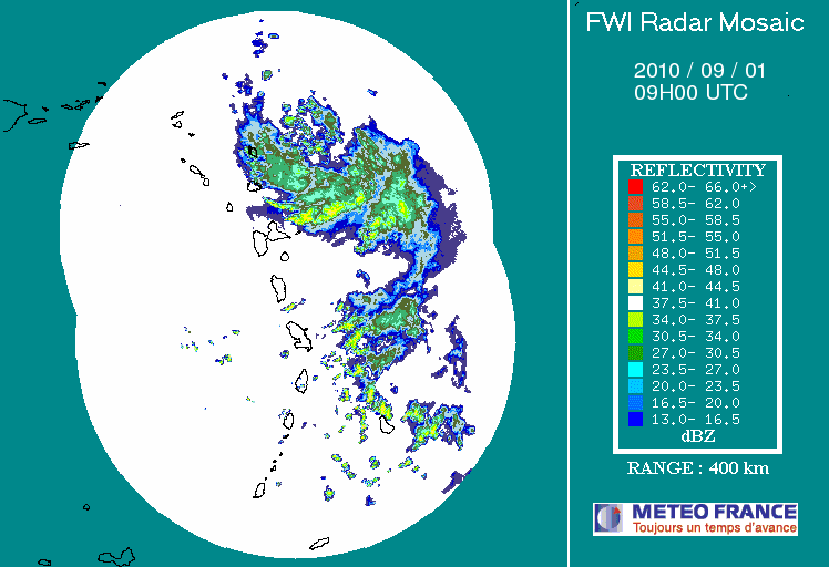 French Antilles Radar Animation for Fiona (2010) Approach