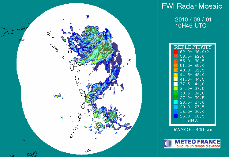 French Antilles Radar Animation for Fiona (2010) Approach
