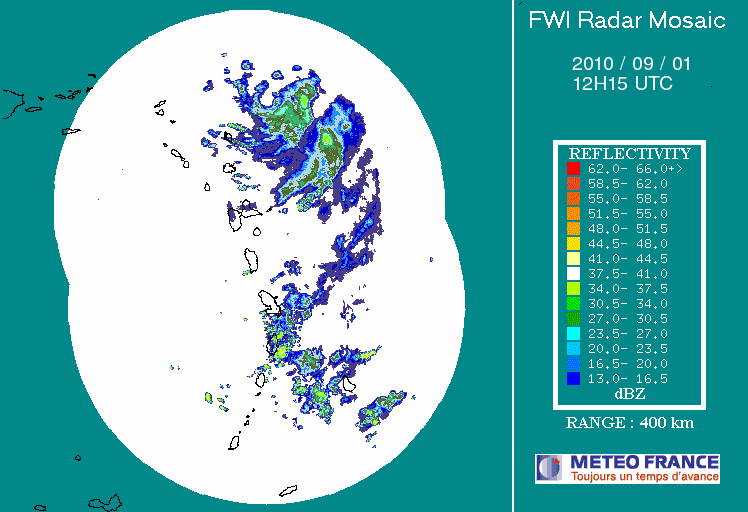 French Antilles Radar Animation for Fiona (2010) Approach