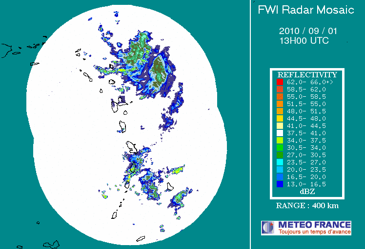 French Antilles Radar Animation for Fiona (2010) Approach