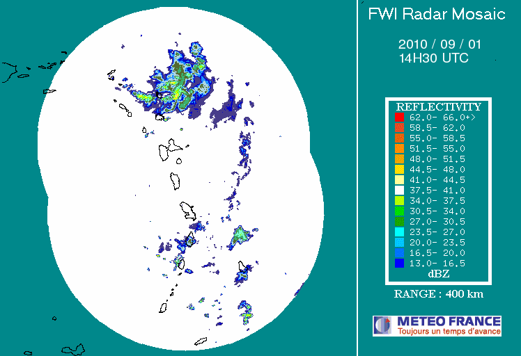 French Antilles Radar Animation for Fiona (2010) Approach