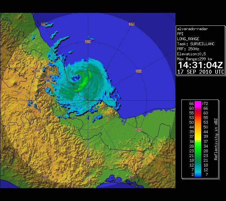 Alvarado, MX Radar Recording of Karl Approach