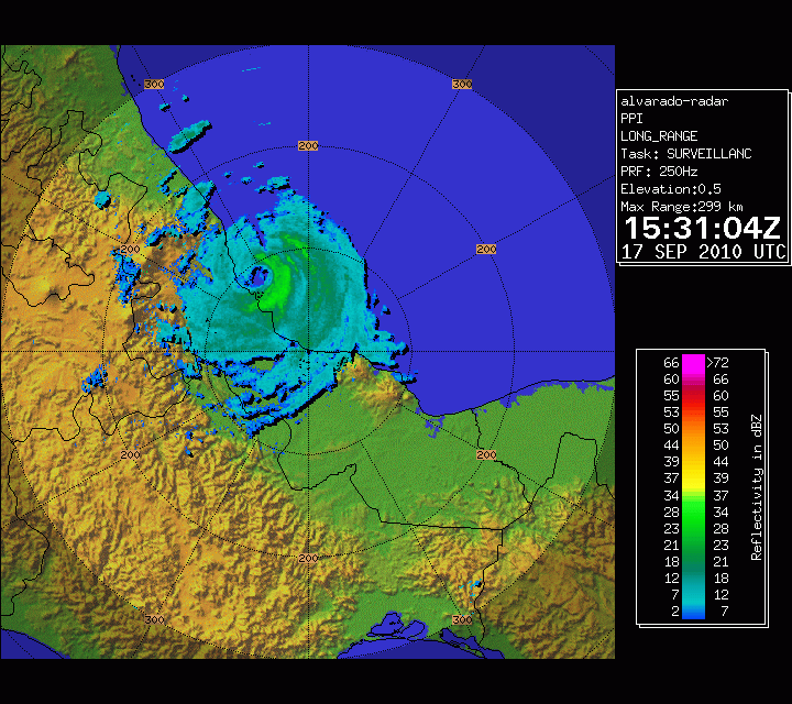 Alvarado, MX Radar Recording of Karl Approach