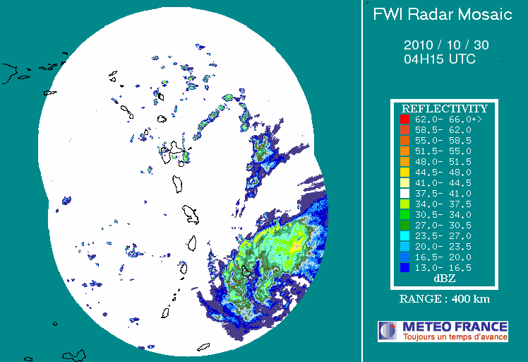 French Antilles Radar Animation for Tomas (2010) Approach