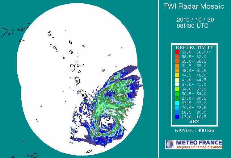French Antilles Radar Animation for Tomas (2010) Approach