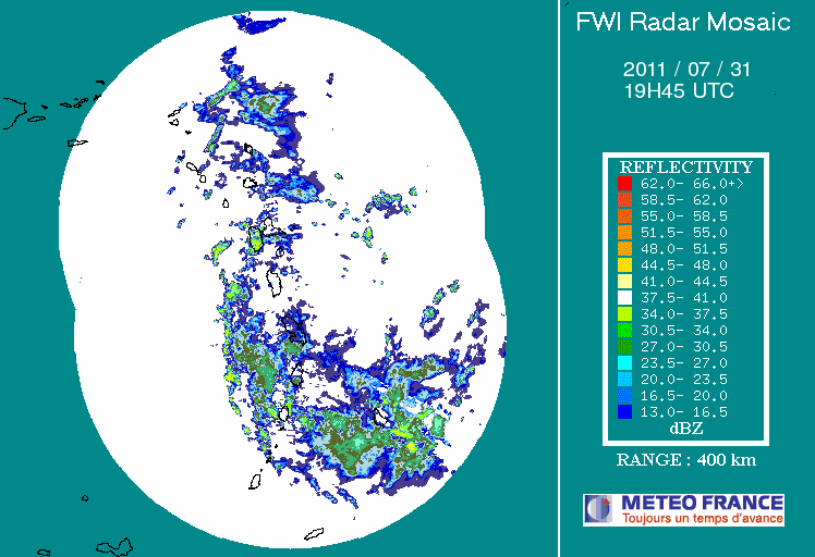 French Antilles Radar Animation for Emily/91L (Jul-Aug 2011) Approach