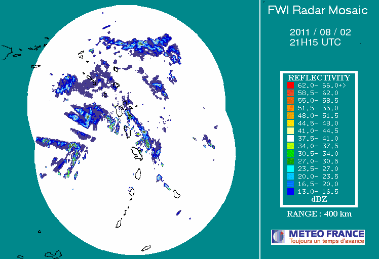 French Antilles Radar Animation for Emily/91L (Jul-Aug 2011) Approach