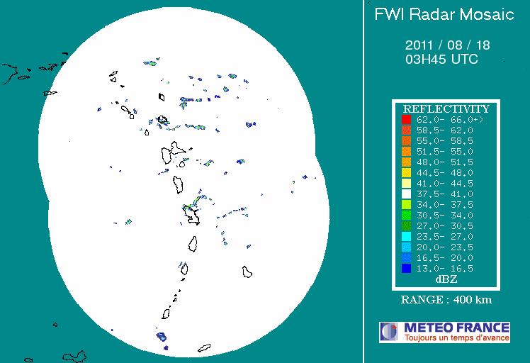 French Antilles Radar Animation for 93L (Aug 2011) Approach