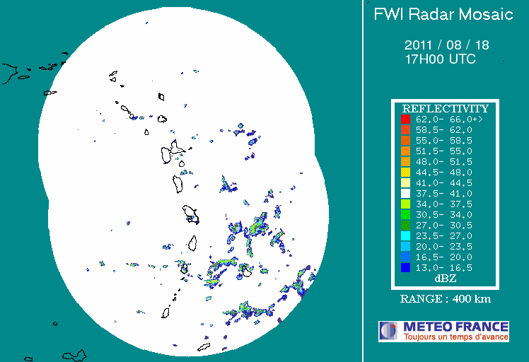French Antilles Radar Animation for 93L (Aug 2011) Approach