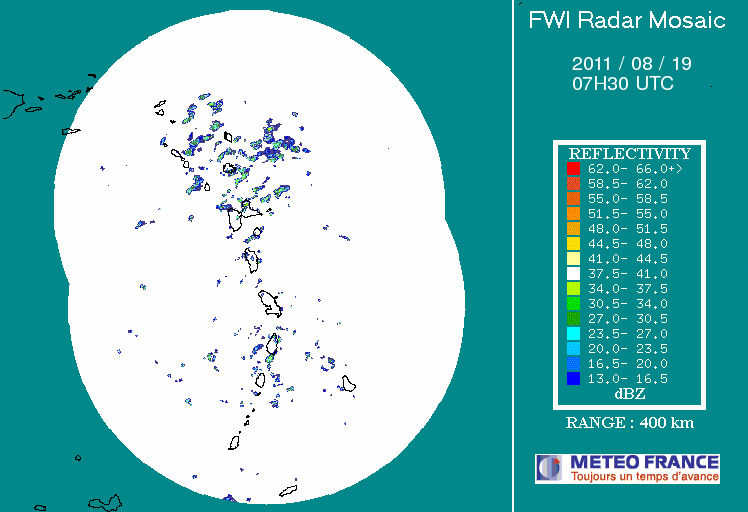 French Antilles Radar Animation for 93L (Aug 2011) Approach