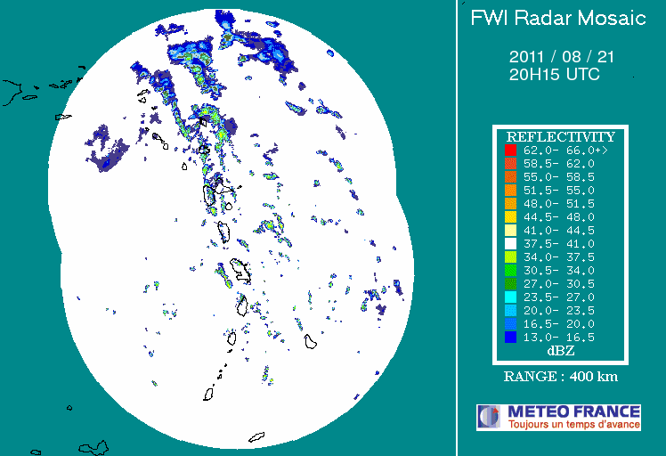 French Antilles Radar Animation for Irene (Aug 2011) Approach
