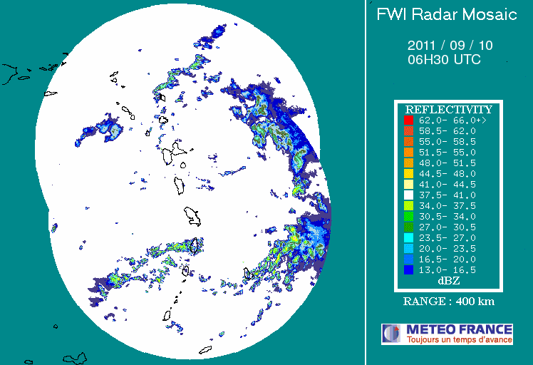 French Antilles Radar Animation for Maria (Sep 2011) Approach