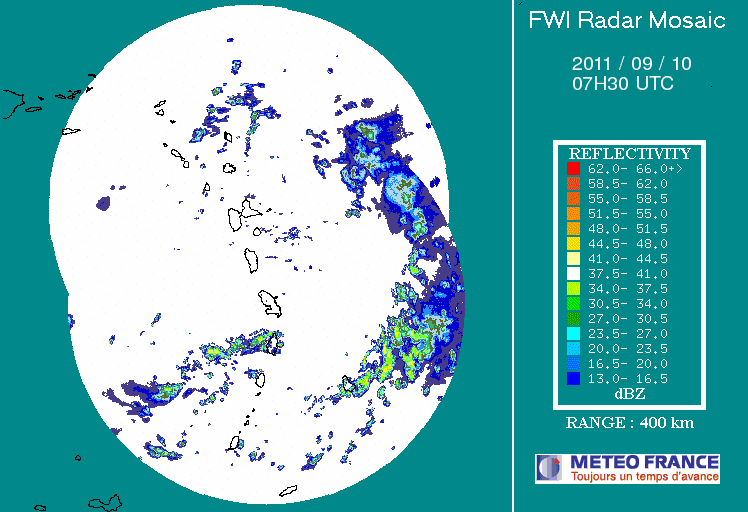 French Antilles Radar Animation for Maria (Sep 2011) Approach