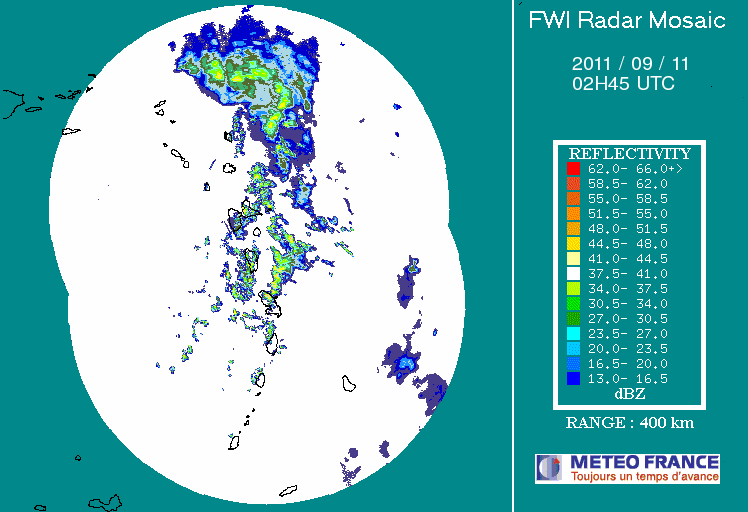 French Antilles Radar Animation for Maria (Sep 2011) Approach