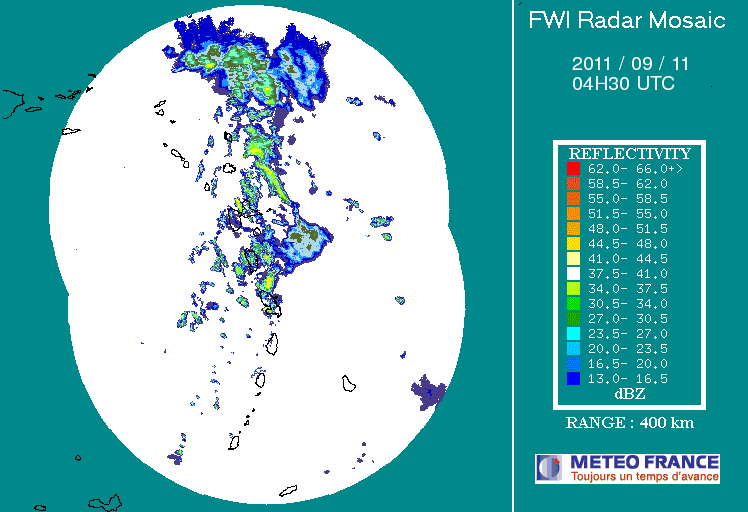 French Antilles Radar Animation for Maria (Sep 2011) Approach