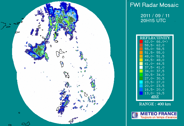 French Antilles Radar Animation for Maria (Sep 2011) Approach