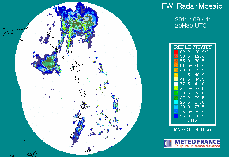 French Antilles Radar Animation for Maria (Sep 2011) Approach