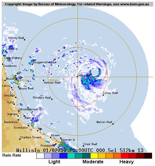 Tropical Cyclone Yasi (2011) Regional Radar Approach to Cairns, Queensland, Australia