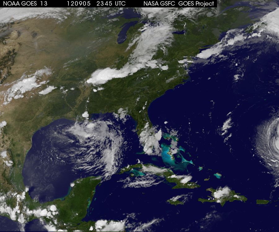 Gulf Satellite recording of northern Gulf (90L) disturbance.