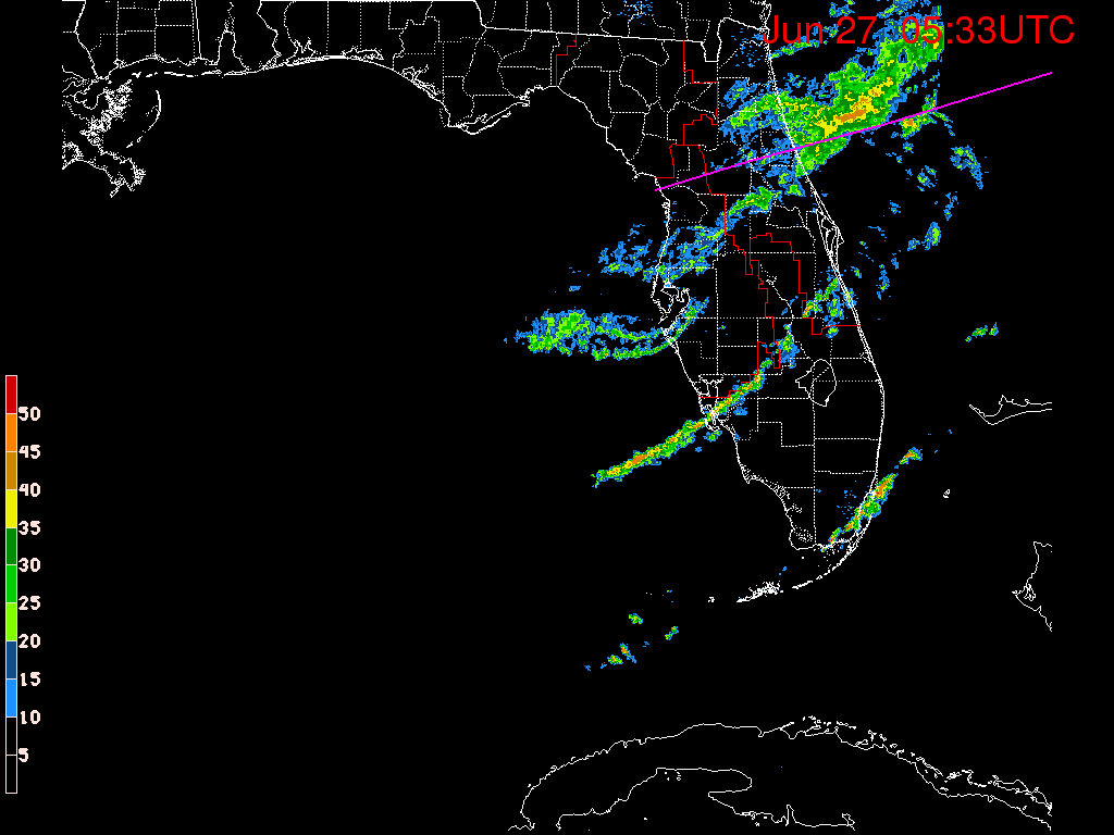 Florida Radar Recording From SFWMD for Debby (2012) Approach